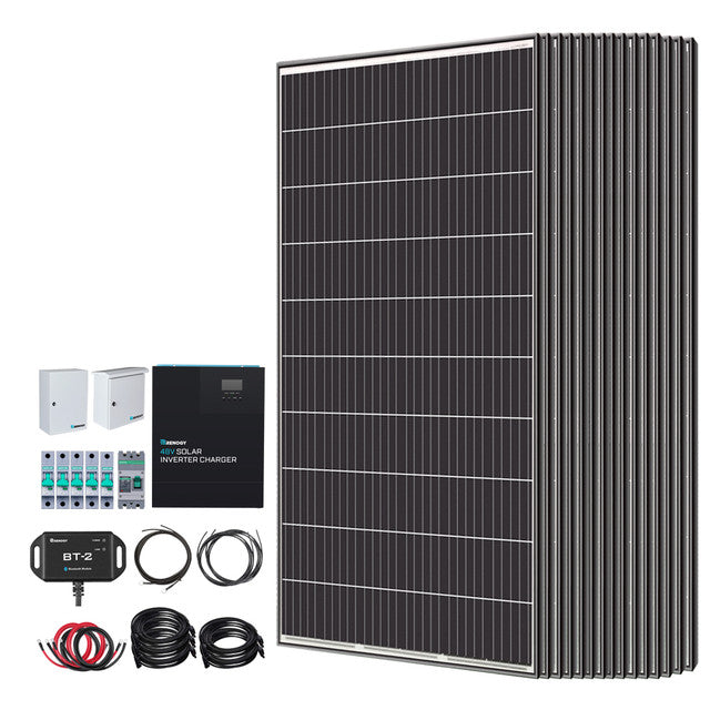 Buy Renogy 1200W/2500W/4800W Tiny House Home Cabin Kit (Customizable) (2500W (8*320W Solar Panel) And 12V 200Ah Deep Cycle AGM Battery)