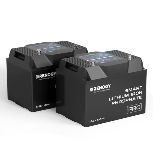 Buy Renogy 12V 100Ah Pro Smart Lithium Iron Phosphate (LiFePO4) Battery w/Bluetooth & Self-heating Function (2pcs)