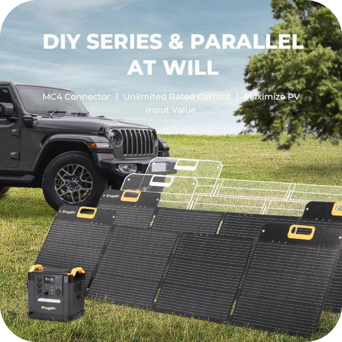 Purchase BougeRV 200W 12V 9BB Portable Solar Panel | ISE193