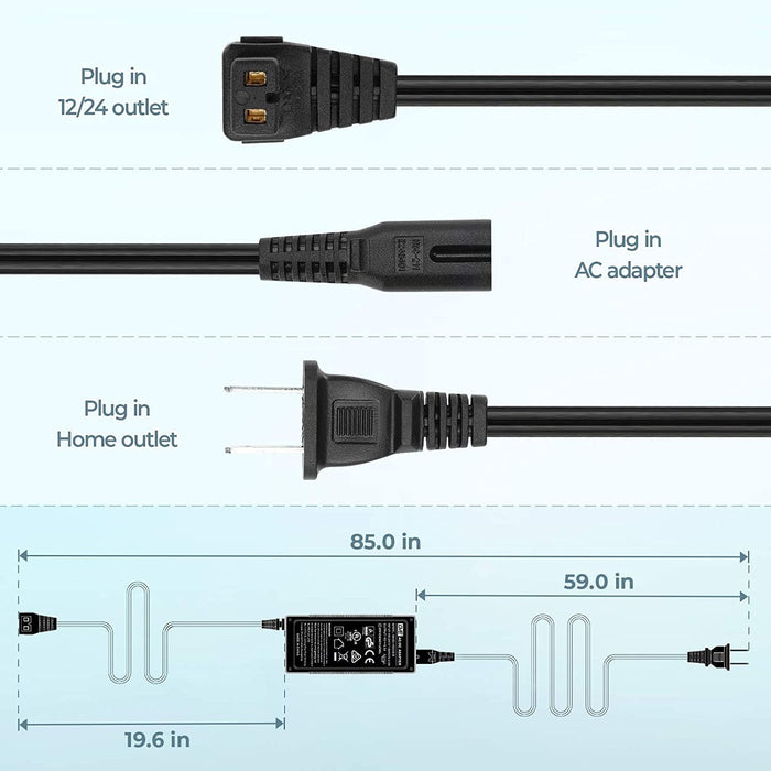 BougeRV 110-240V AC Power Cord for Portable Fridge Car Freezer | A3001-03301 Highlights