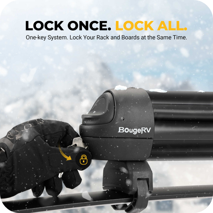 BougeRV 28'' Ski & Snowboard Racks with Anti-Theft Lock | IRK023 Highlights