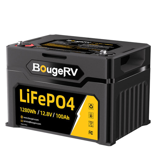 Buy BougeRV 12V 1280Wh/100Ah LiFePO4 Battery | ISE176 (1 Pack)