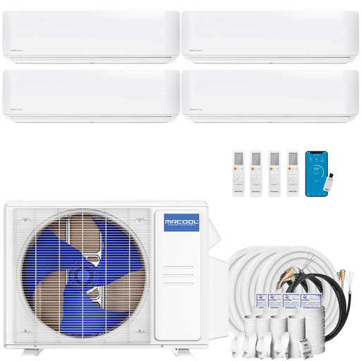 Buy MRCOOL DIY 4th Gen 4-Zone Mini Split Bundle: 36K BTU Ductless Air Conditioner & Heat Pump with 36K (9K + 9K + 9K + 9K) Wall Air Handlers, 132 ft. Total Lineset (16 + 16 + 50 + 50), and Install Kit | DIYM436HPW00C22