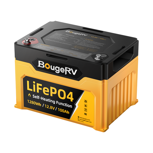 Buy BougeRV 12V 1280Wh/100Ah Self-Heating LiFePO4 Battery | ISE144 (1 Pack)