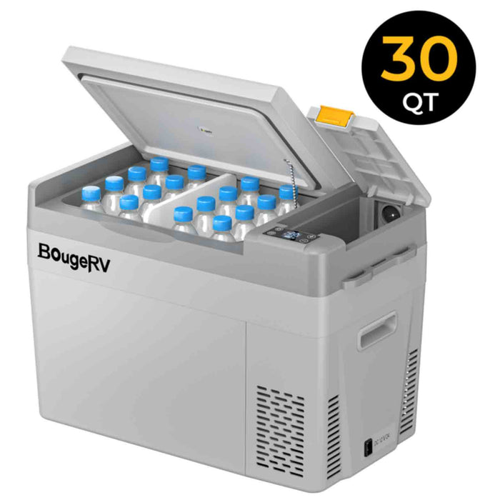 Buy BougeRV CRPRO30 30 Quart 12V Portable Car Fridge Freezer White (Power Station Bundle Option Included) | E0401-03005 (Without 220WH Portable Power Station for Fridge And Without Protective Cover)