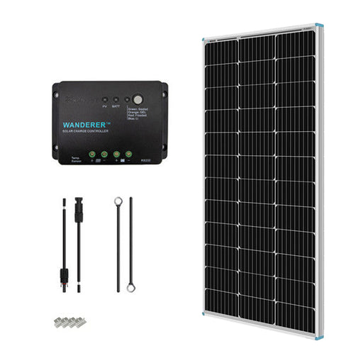 Buy Renogy 100W 12V Monocrystalline Solar Starter Kit w/Wanderer 30A Charge Controller