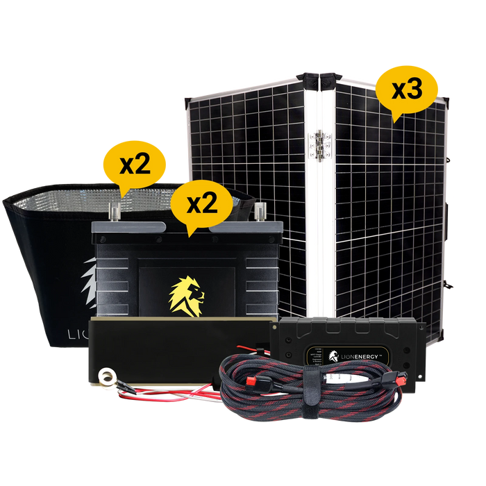 Buy Lion Energy RV and Off-Grid 12V Lithium Battery 210Ah Solar Power System (2 Battery Warmers, 2 Solar Panels And 0 Battery Chargers)