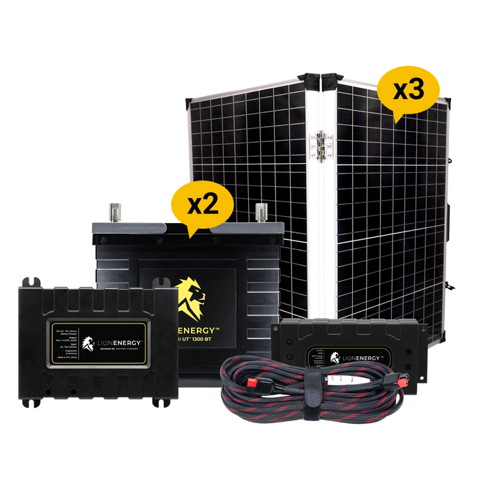 Buy Lion Energy RV and Off-Grid 12V Lithium Battery 210Ah Solar Power System (0 Battery Warmers, 3 Solar Panels And 0 Battery Chargers)