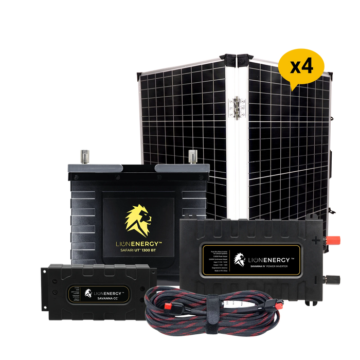 Buy Lion Energy RV and Off-Grid 12V Lithium Battery 105Ah Solar Power System with Inverter (1 Battery Warmer, 0 Solar Panels And 0 Battery Chargers)