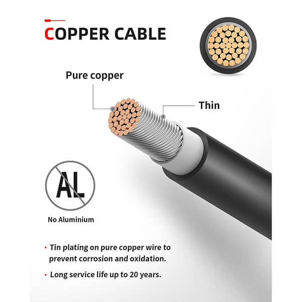 Buy BougeRV Solar Extension Cable with Extra Free Connectors (30FT 8AWG)