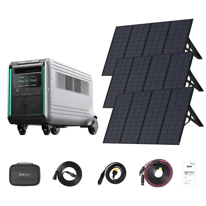 Buy Zendure SuperBase V 4,608Wh / 3,800W LifePO4 Portable Generator Kit | SuperBase V4600 + 3x 400W Solar Panel