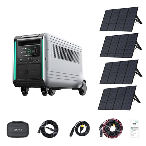 Buy Zendure SuperBase V 4,608Wh / 3,800W LifePO4 Portable Generator Kit | SuperBase V4600 + 4x 400W Solar Panel