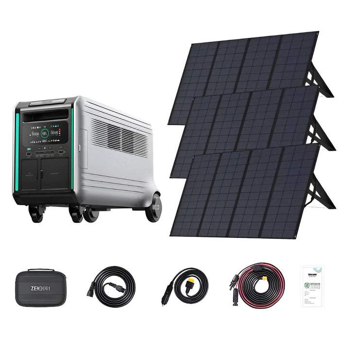 Buy Zendure SuperBase V 9,216Wh / 3,800W LifePO4 Portable Generator Kit | SuperBase V4600 + Satellite Battery B4600 + 3x 400W Solar Panel