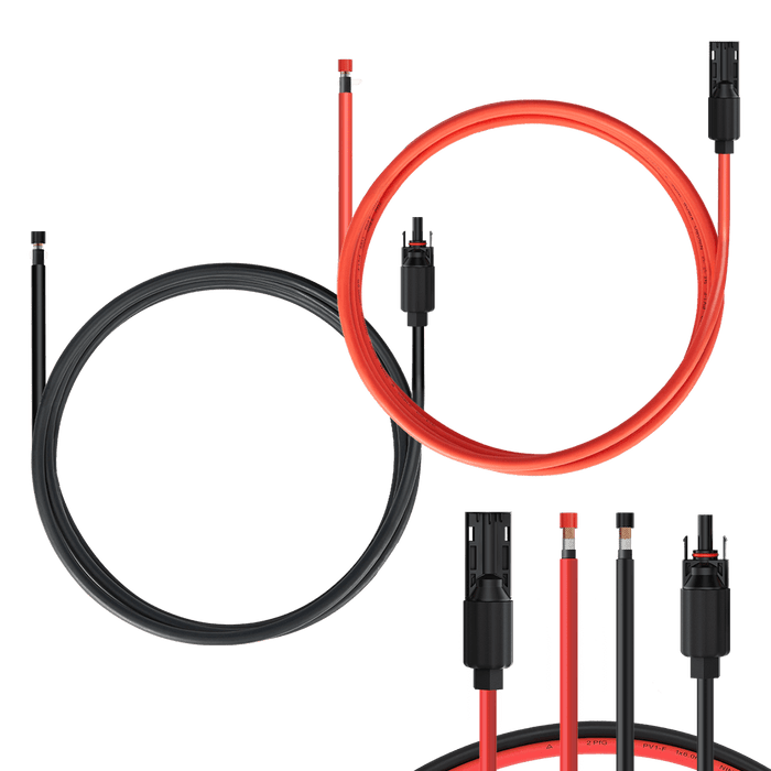 Buy BougeRV Solar Extension Cable with Extra Free Connectors (3FT 8AWG)