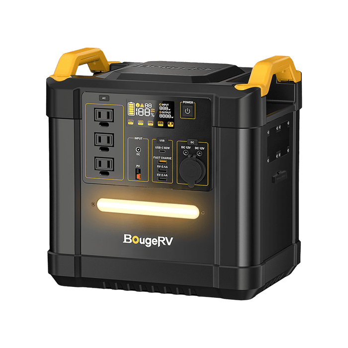 Buy BougeRV FORT 1500 1,456Wh / 2,200W LiFePO4 Portable Power Station / Generator Bundle | ISE164 (Without Portable Solar Panel, Without Carrying Bag And Without Folding Hand Truck)